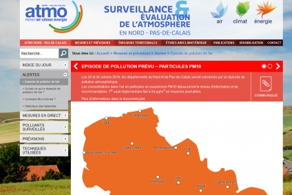 Alerte Préfecture : pointe de pollution atmosphérique ce mercredi 26 octobre