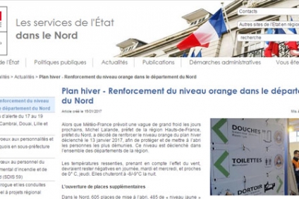 Plan hiver: renforcement du niveau orange dans le Département du Nord par la Préfecture