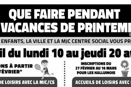 Accueils de loisirs des vacances de printemps: inscriptions à partir du 27 février
