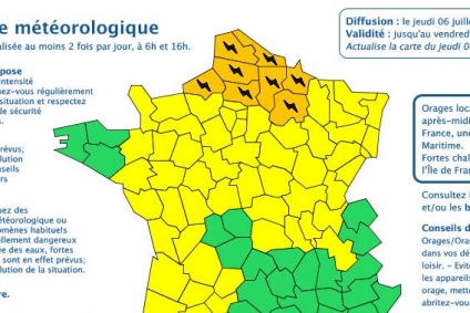 Vigilance orange: orage, vents violents et grêle