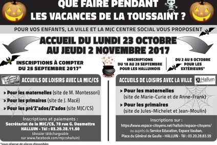 Accueils de loisirs : les inscriptions pour les vacances de Toussaint